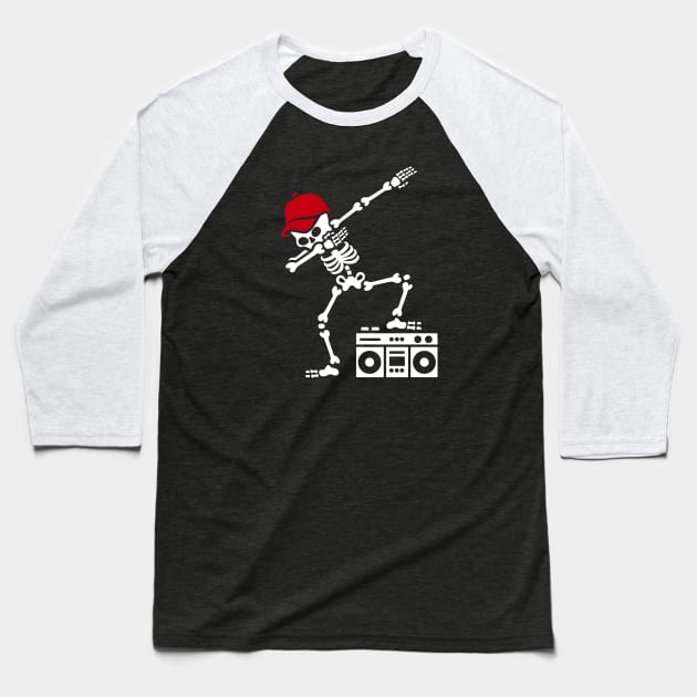 Dab dabbing skeleton boombox - Ghetto blaster Baseball T-Shirt by LaundryFactory